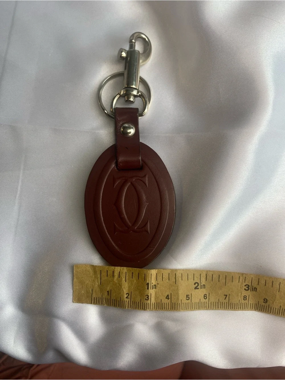 Cartier Must de Cartier Burgundy Leather Key Ring Bag Charm Made in Italy
